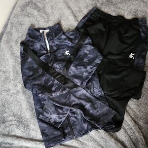 Kids Black and Gray Camouflage Joggers
